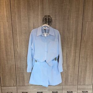 Commense Long Sleeve Loose Shorts Set